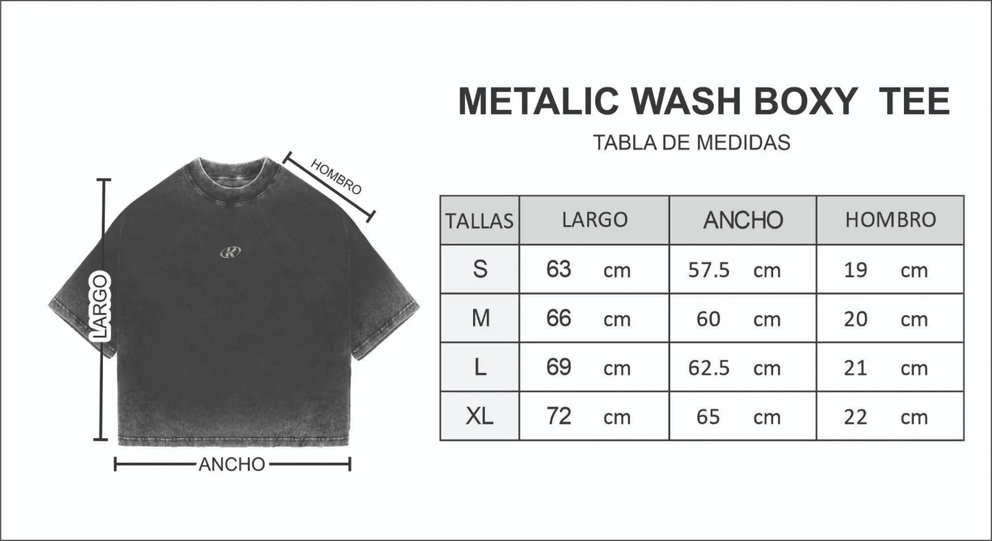 METALIC WASH BOXY TEE