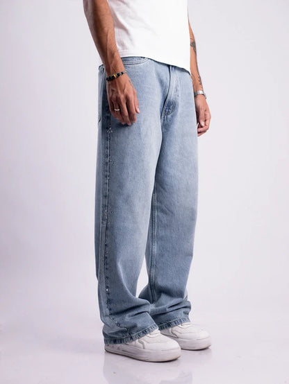 PLATED BAGGY PANTS