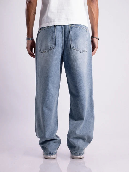 PLATED BAGGY PANTS