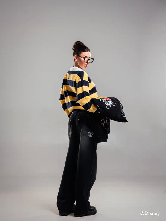 BLACK DENIM DISNEY PANT