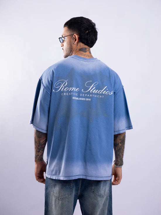 BLUE WASH BOXY TEE