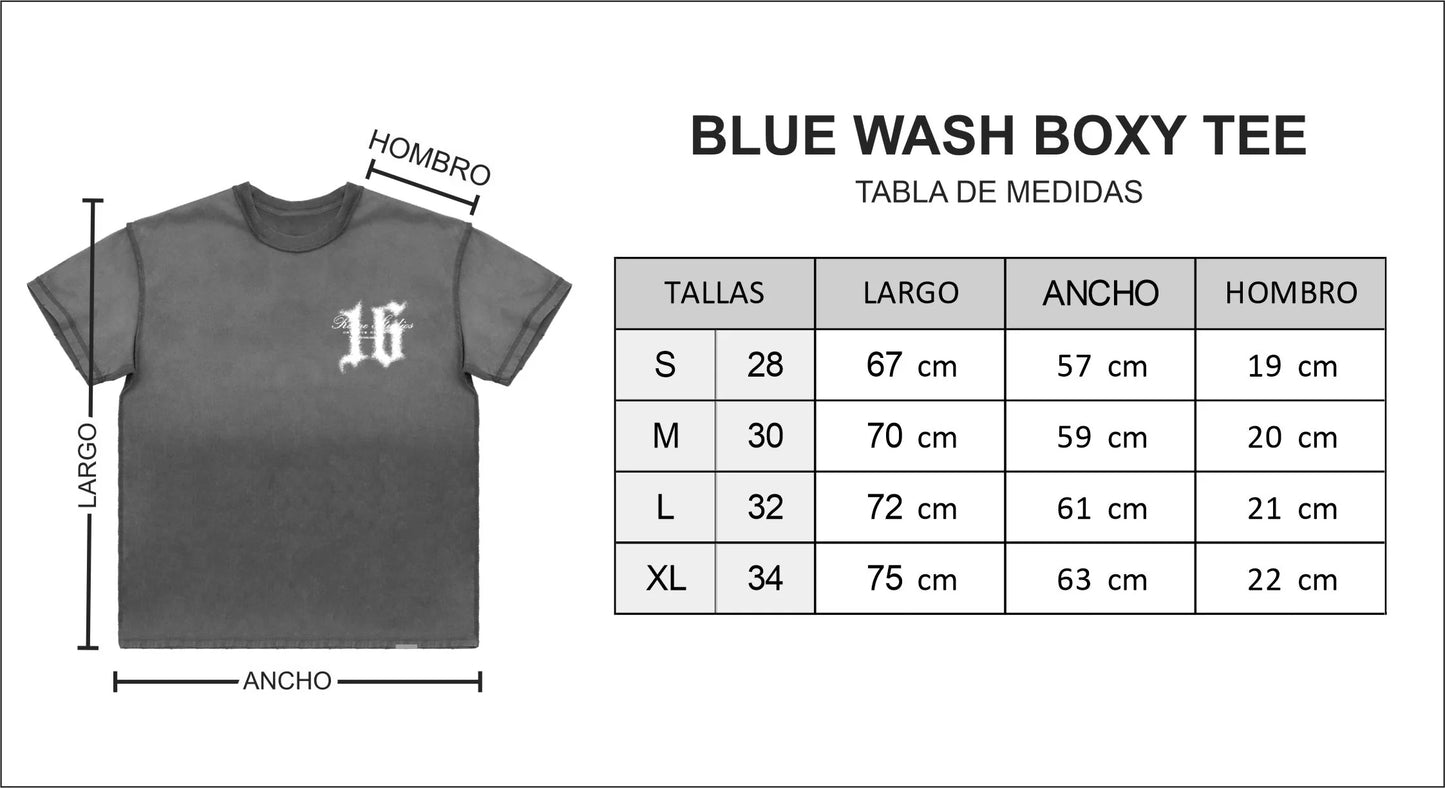 BLUE WASH BOXY TEE