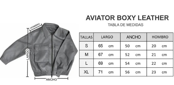 AVIATOR BOXY LEATHER JACKET