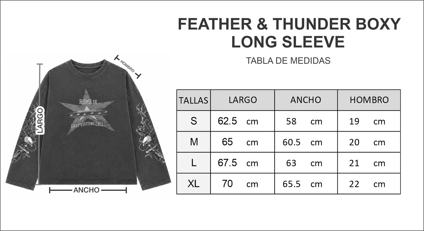 FEATHER & THUNDER BOXY LONG SLEEVE