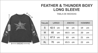 FEATHER & THUNDER BOXY LONG SLEEVE