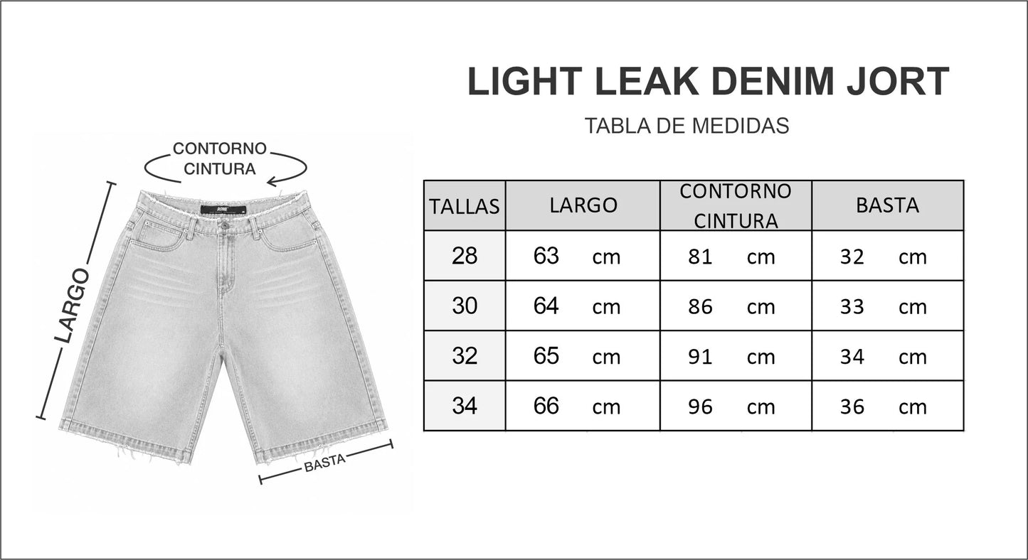 LIGHT LEAK DENIM JORT
