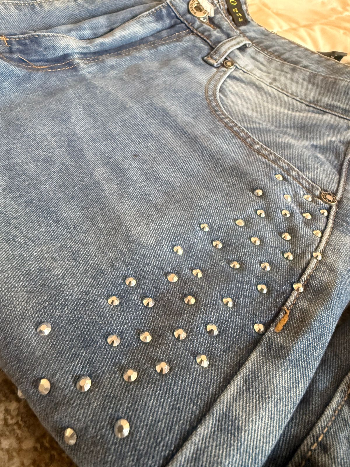 Short Denim Crystal