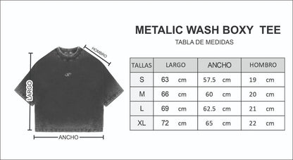 METALIC WASH BOXY TEE